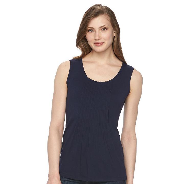 Women's Croft & Barrow Scoopneck Tank, Size: Large, Blue