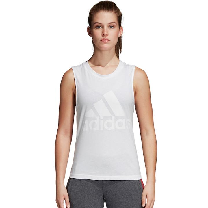 Women's Adidas Essential Solid Graphic Tank, Size: Small, White