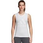 Women's Adidas Essential Solid Graphic Tank, Size: Small, White