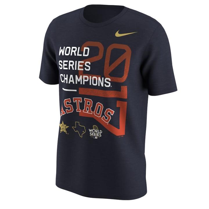 Men's Nike Houston Astros 2017 World Series Champions Tee, Size: Large, Blue (navy)