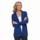 Women's Croft & Barrow&reg; Cable-knit Cardigan, Size: Large, Dark Blue