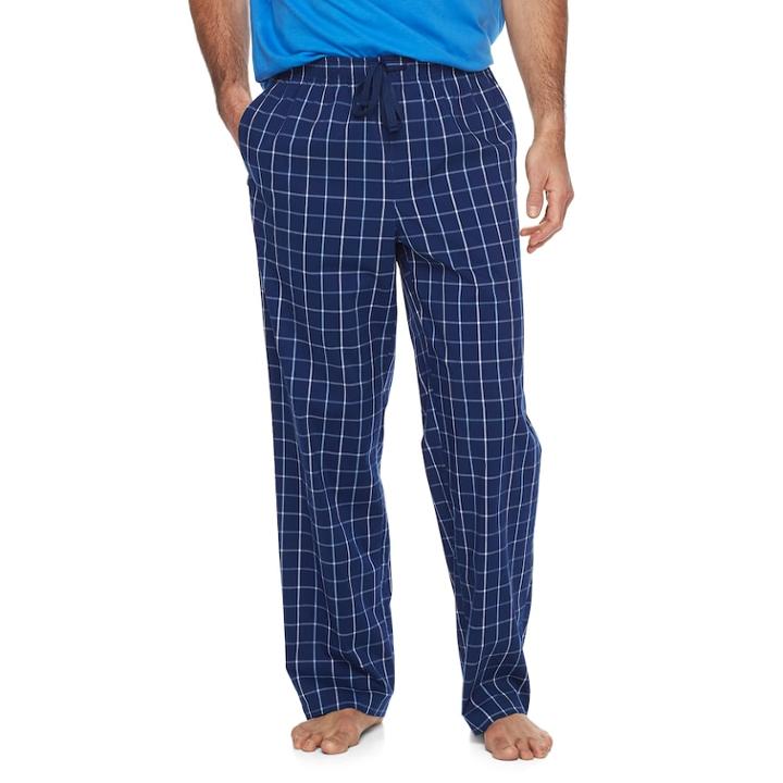 Men's Croft & Barrow&reg; True Comfort Stretch Woven Lounge Pants, Size: Large, Dark Blue