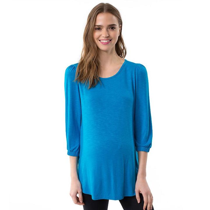 Maternity Pip & Vine By Rosie Pope Crewneck Tee, Women's, Size: L-mat, Brt Blue