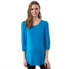 Maternity Pip & Vine By Rosie Pope Crewneck Tee, Women's, Size: L-mat, Brt Blue