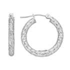 Everlasting Gold 10k White Gold Openwork Hoop Earrings, Women's