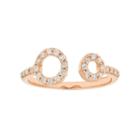 10k Gold 1/4 Carat T.w. Diamond Double Circle Ring, Women's, Size: 8, White