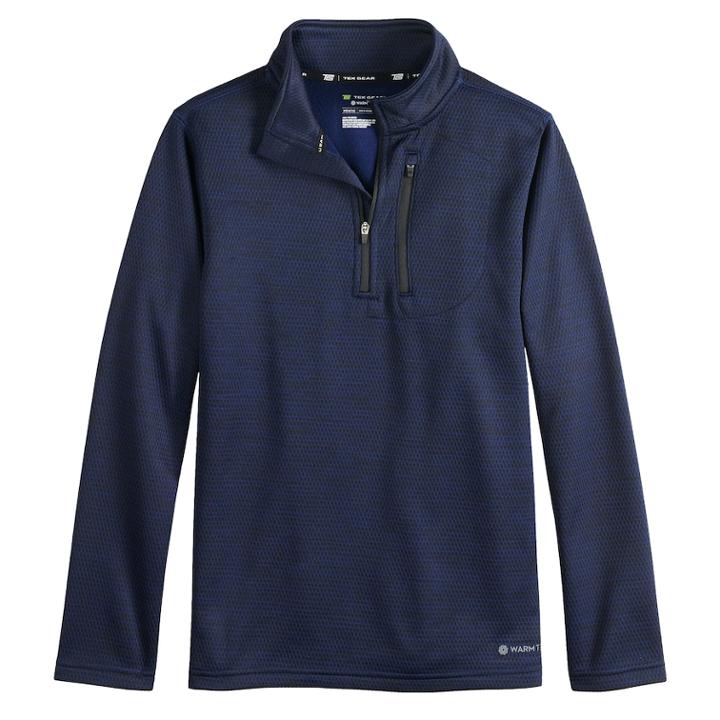 Boys 8-20 Tek Gear&reg; Thermal Fleece Quarter-zip Top, Size: Xl(18/20), Dark Blue