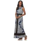 Women's Chaps Paisley Maxi Dress, Size: Medium, Blue