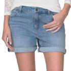 Women's Chaps Cuffed Jean Shorts, Size: 4, Blue