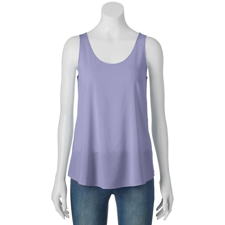 Juniors' Pink Republic High-low Tank Top, Girl's, Size: Small, Lt Purple