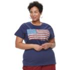 Plus Size Sonoma Goods For Life&trade; Graphic V-neck Tee, Women's, Size: 2xl, Dark Blue