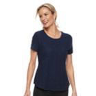 Women's Croft & Barrow&reg; Lace-front Tee, Size: Xxl, Blue