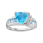 Sterling Silver Swiss Blue Topaz & Diamond Accent Ring, Women's, Size: 5