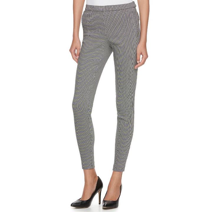 Women's Elle&trade; Pull-on Ponte Skinny Pants, Size: Large, Black