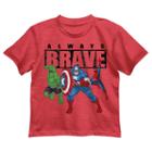 Boys 4-7 Marvel Avengers The Incredible Hulk, Captain America & Spider-man Graphic Tee, Size: 5-6, Med Red