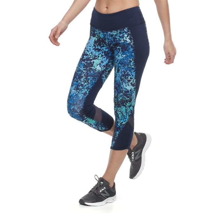 Women's Tek Gear&reg; Performance Ruched Capri Leggings, Size: Xs, Dark Blue