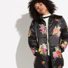 K/lab Floral Print Puffer Jacket, Teens, Size: Medium, Black