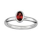 Stacks And Stones Sterling Silver Garnet Stack Ring, Women's, Size: 6