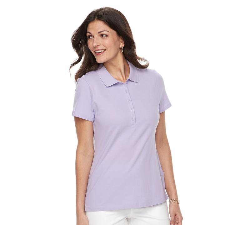 Women's Croft & Barrow&reg; Classic Polo, Size: Xxl, Lt Purple