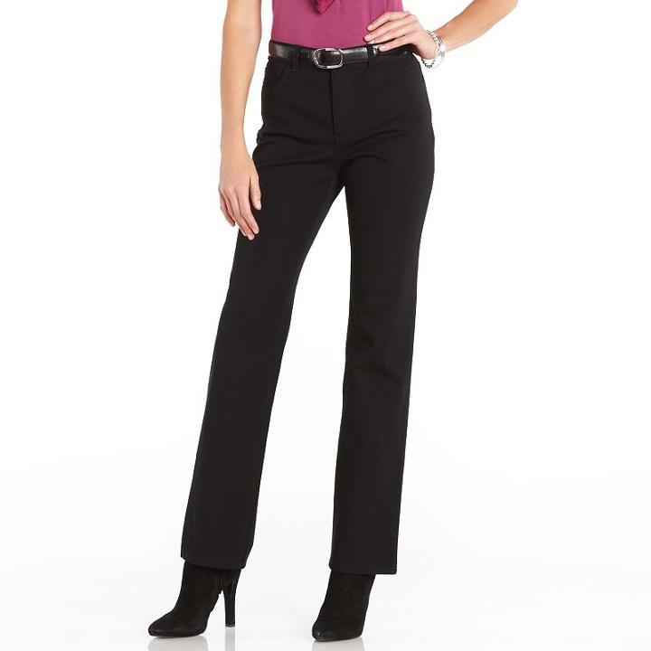 Petite Chaps Twill Dress Pants, Women's, Size: 8p - Short, Black