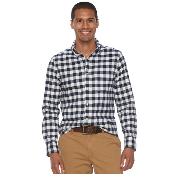 Men's Sonoma Goods For Life&trade; Flexwear Slim-fit Oxford Button-down Shirt, Size: Xl, White