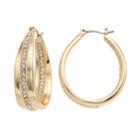 Napier Simulated Crystal Hoop Earrings, Women's, Gold