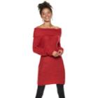 Juniors' Candie's&reg; Off The Shoulder Sweater Dress, Teens, Size: Large, Dark Pink