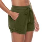 Women's Tek Gear&reg; Roll-tab Woven Shorts, Size: Xl, Dark Green