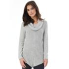 Juniors' Iz Byer California V-hem Cowlneck Sweater, Teens, Size: Xl, Light Grey
