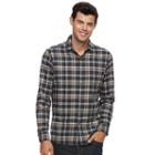 Big & Tall Apt. 9&reg; Modern-fit Plaid Brushed Flannel Button-down Shirt, Men's, Size: M Tall, Grey