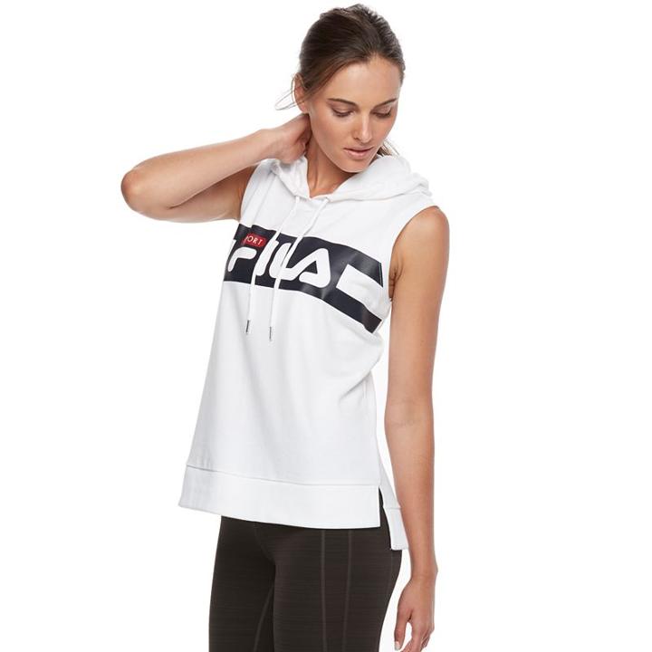 Women's Fila Sport&reg; Graphic Sleeveless Hoodie, Size: Xs, Natural