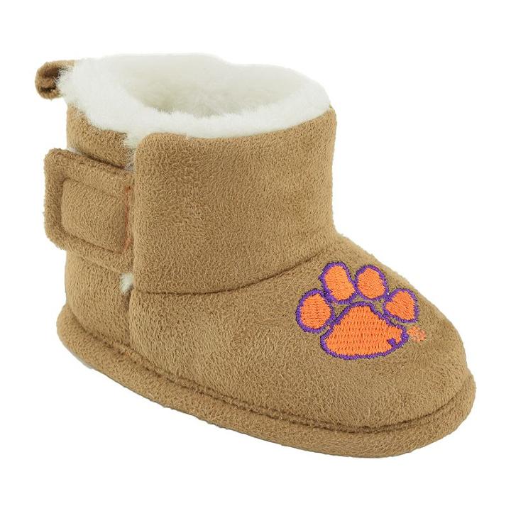 Baby Clemson Tigers Booties, Infant Unisex, Size: 0-3 Months, Brown