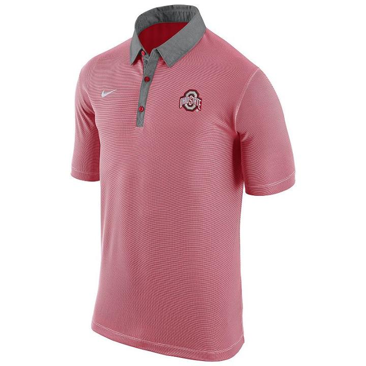 Men's Nike Ohio State Buckeyes Microstripe Dri-fit Polo, Size: Medium, Multicolor