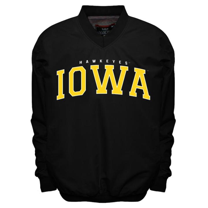 Men's Franchise Club Iowa Hawkeyes Members Windbreaker Pullover, Size: 3xl, Black