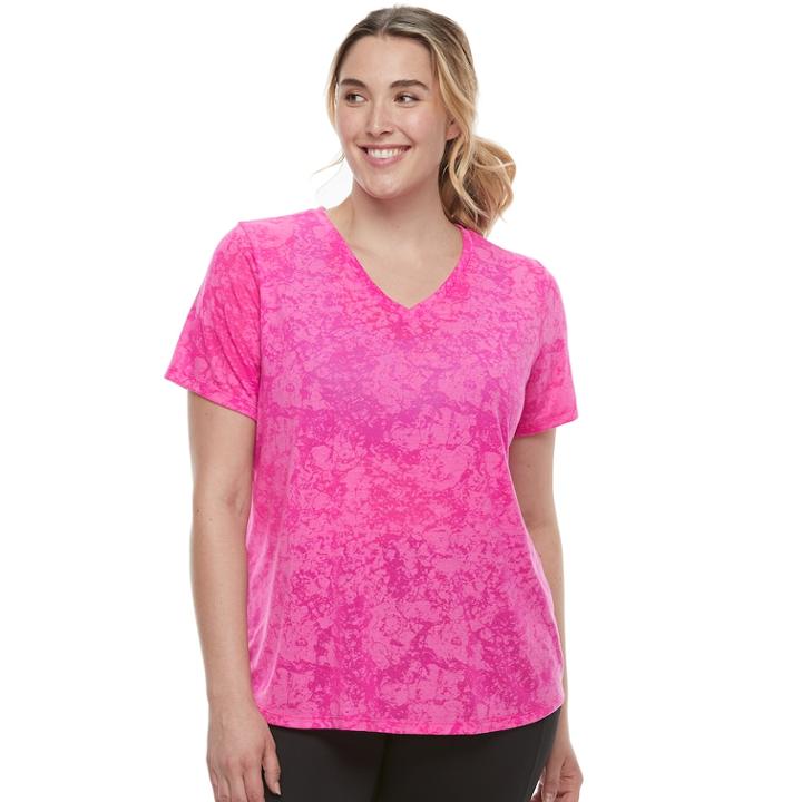 Plus Size Tek Gear&reg; Burnout Tee, Women's, Size: 1xl, Dark Pink