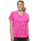 Plus Size Tek Gear&reg; Burnout Tee, Women's, Size: 1xl, Dark Pink