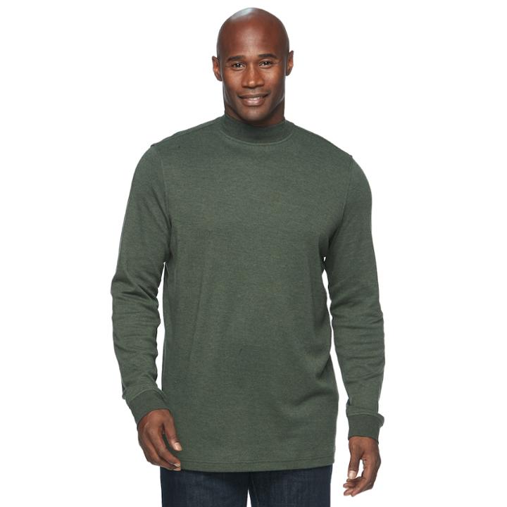 Big & Tall Croft & Barrow&reg; Easy-care Mockneck, Men's, Size: 3xl Tall, Dark Green