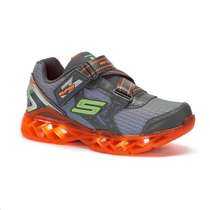 Skechers Super Z Reflextors Light-up Boys' Sneakers, Size: 2, Med Brown