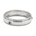 Lyric Sterling Silver Diamond Accent Flower Bangle Bracelet, Women's, Multicolor
