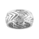 V19.69 Italia Men's Sterling Silver Chevron Ring, Size: 9, Grey