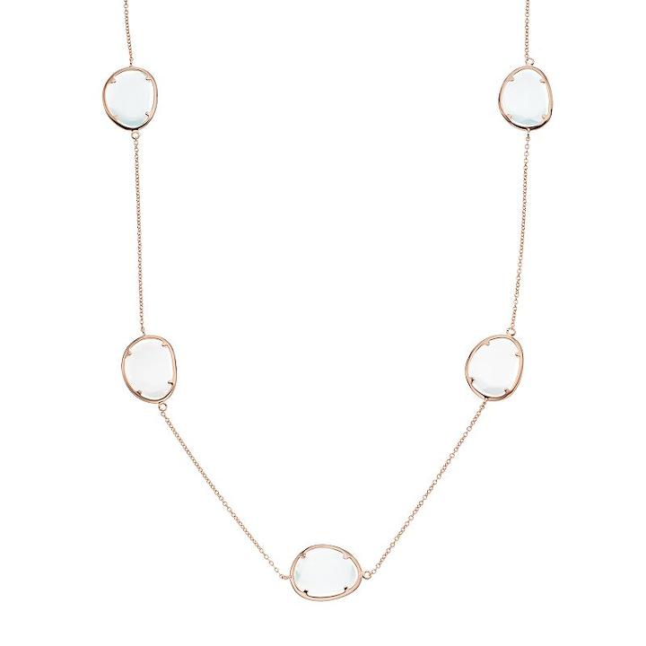 14k Rose Gold Over Silver Lab-created White Cat's-eye Long Necklace, Women's, Size: 36