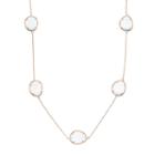 14k Rose Gold Over Silver Lab-created White Cat's-eye Long Necklace, Women's, Size: 36