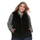 Plus Size Croft & Barrow&reg; Faux-fur Vest, Women's, Size: 3xl, Black
