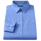 Men's Croft & Barrow&reg; Fitted Solid Easy Care Spread-collar Dress Shirt, Size: 17-32/33, Blue