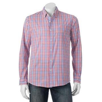 Men's Michael Brandon Southern Vintage Red Plaid Button-down Shirt, Size: Xl