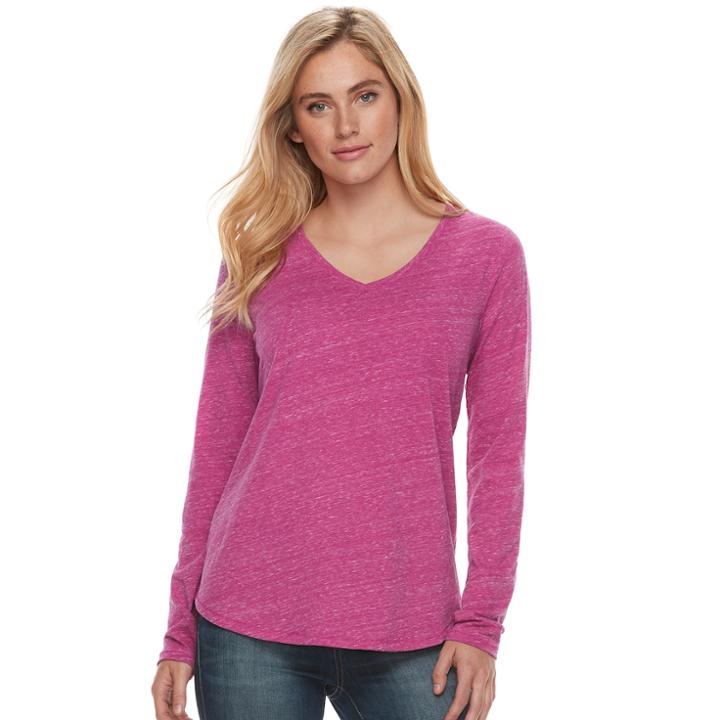Women's Sonoma Goods For Life&trade; Essential V-neck Tee, Size: Large, Pink