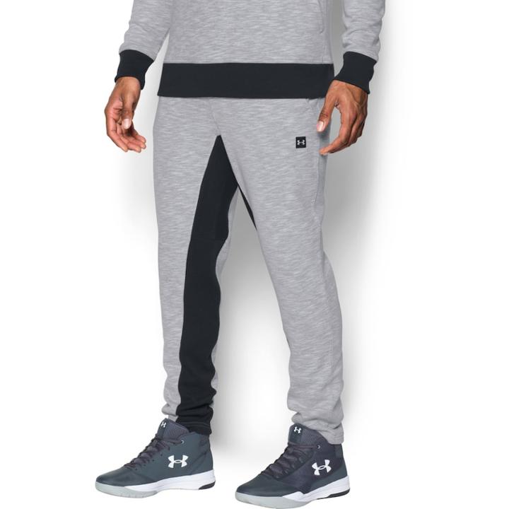 Men's Under Armour Baseline Fleece Tapered Pants, Size: Large, Dark Grey
