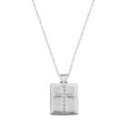 Sterling Silver Cubic Zirconia Cross Locket Necklace, Women's, Size: 18