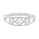 Silver Tone Stone Hinge Bracelet, Women's, White