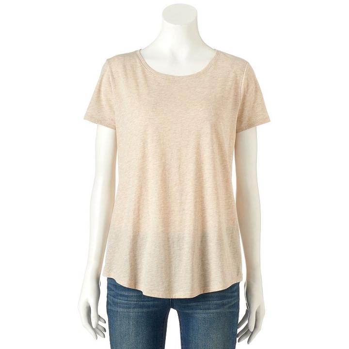 Women's Sonoma Goods For Life&trade; Essential Print Tee, Size: Small, Lt Beige